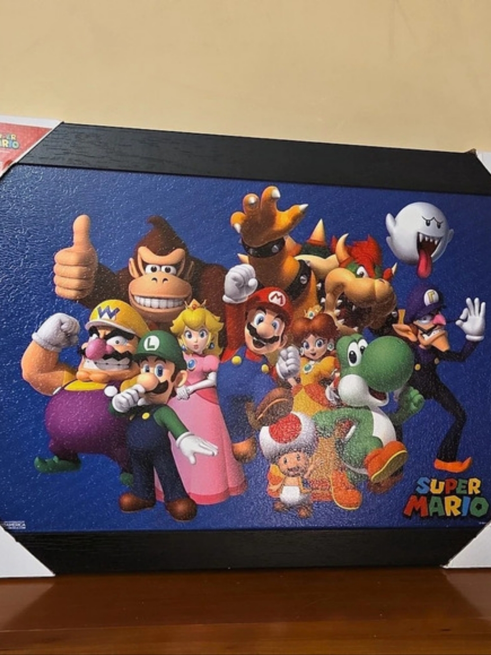 Nintendo Super Mario Characters 11x17 Framed Gelcoat Print Blue & Black